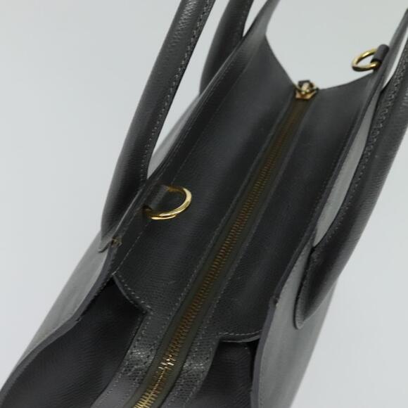 CELINE Hand Bag Leather Gray Gold - Picture 6 of 12